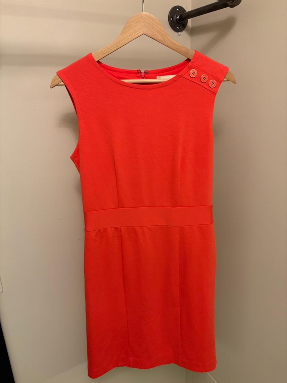 Banana Republic Sleeveless Coral Orange Shift Dress with Shoulder Buttons